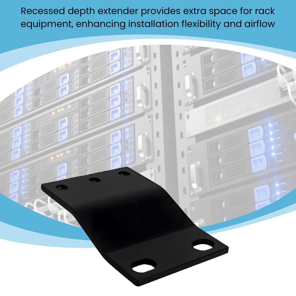 BNWMEPC 1U Rack Adapter Bracket 19-Inch Mount Recessed Depth Extender Server Network Equipment Rack Mount Reducer