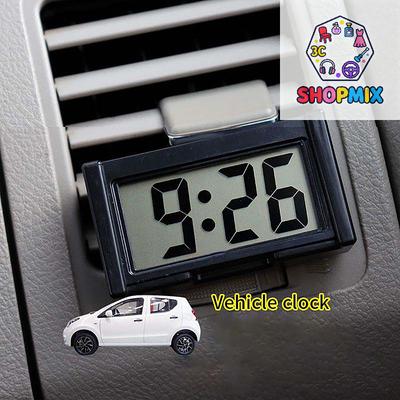 Mini digitální hodiny na palubní desku auta, samolepicí, s LCD displejem času a dne