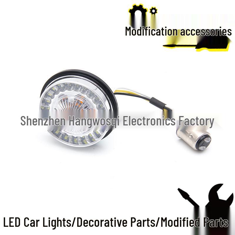 Harley Motorcycle 1157 LED Front/Rear Turn Signals & Brake Lights - White/Yellow