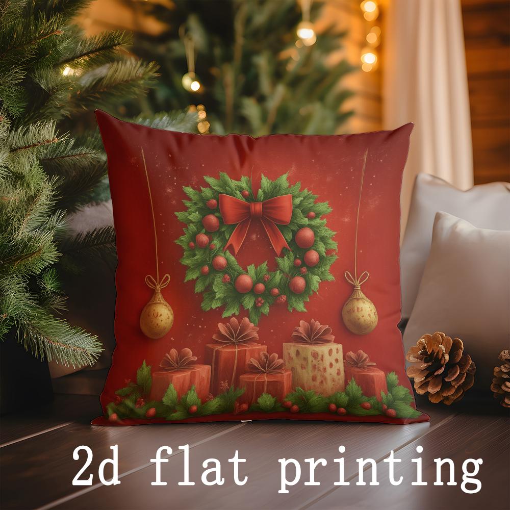 Heimdeko Weihnachten Themen Kissenbezüge Geeignet für Sofa Schlafzimmer Auto Kissenbezug Kissen Rechteckiges Rückenkissen