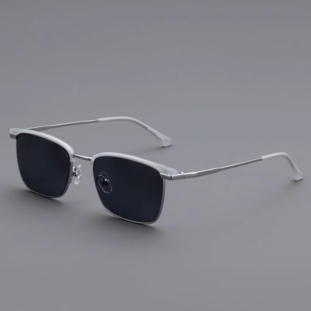 Rectangular Polarized Sunglasses for Men and Women UV Protection Lightweight Metal Frame Classic Design Eyewear for Outdoor Use