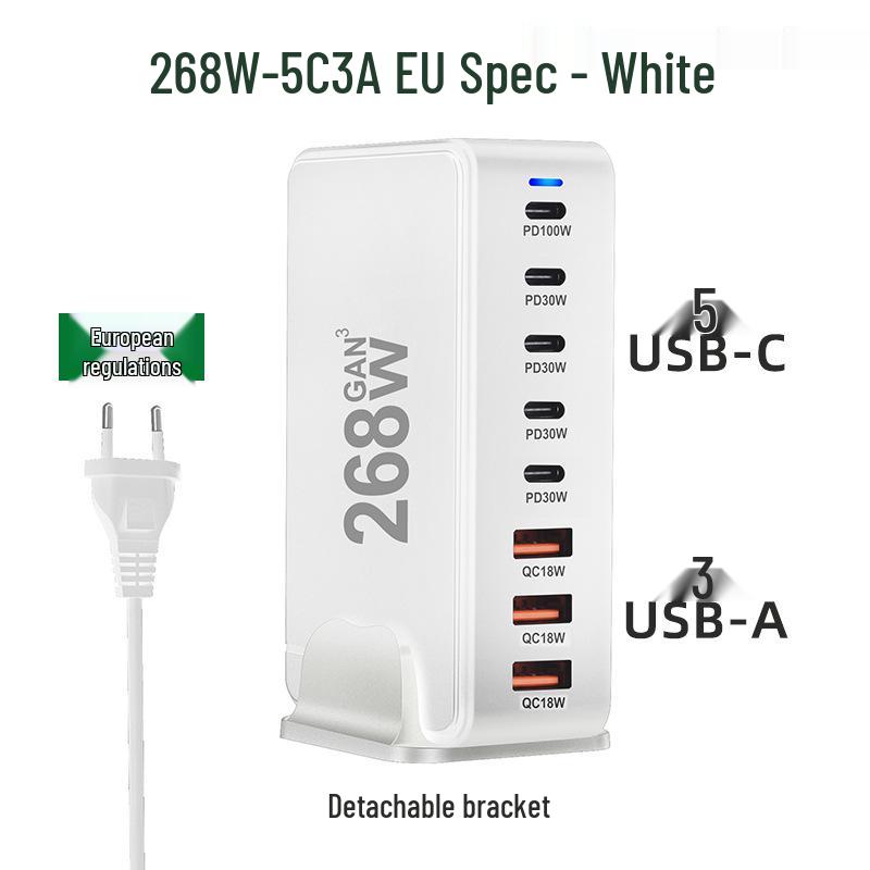 240W GaN PD Multi-Port Charger for Phones and Laptops - High Power Desktop Charging Station