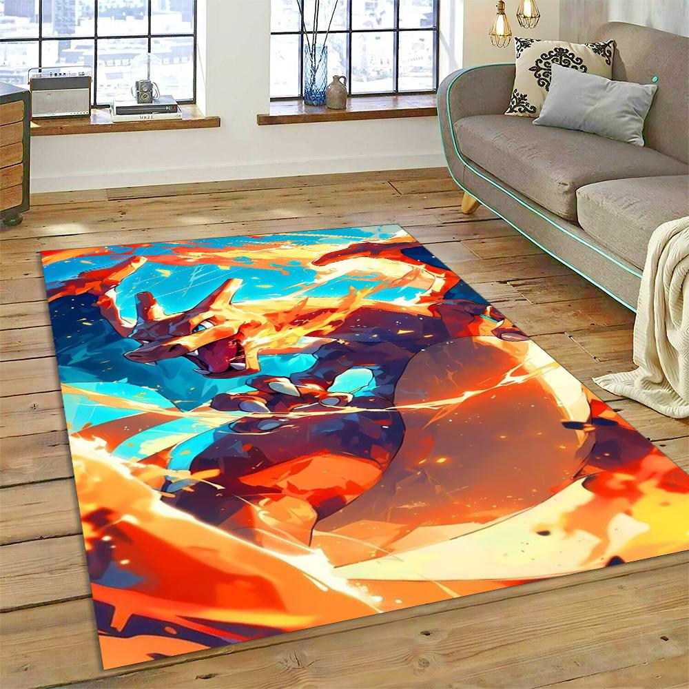 27 Stili Charizard Charmander Pokemon di Fuoco Cartone Animato Dracaufeu Tappeto per Camera da Letto Soggiorno Casa Decorazione Divano, Tappetino
