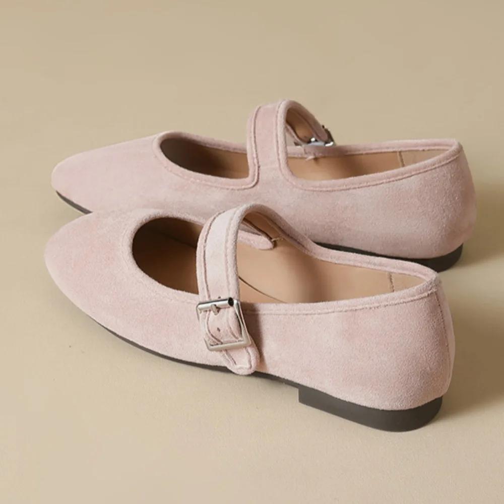 Women Flat Shoes French Retro Flat Bottomed Mary Jane Shoes Shallow Mouth Soft Sole Ballet Single Shoes Women Flats