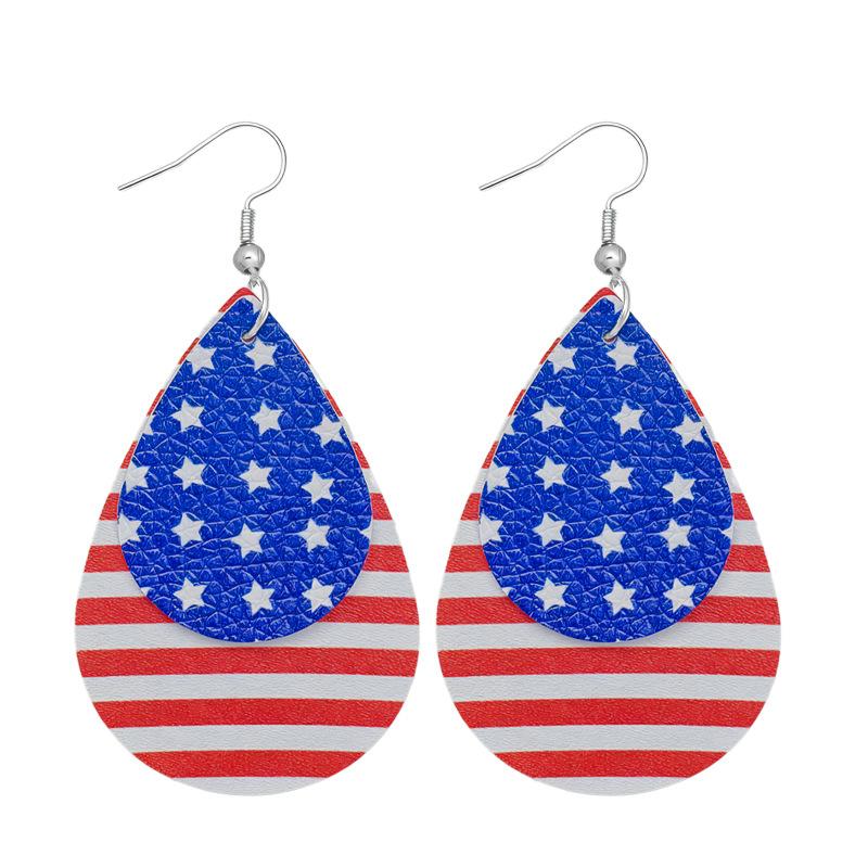 American Independence Day Earrings USA Winged Butterfly Diamond-encrusted Boots Oil-drip Pendant Earrings