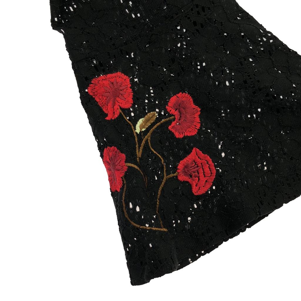 Desigual Embroidered floral pattern Long sleeve race one piece 40 black Women Used