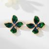 European-American Gradient Enamel Flower Stud Earrings - Versatile Holiday & Travel Style for Women