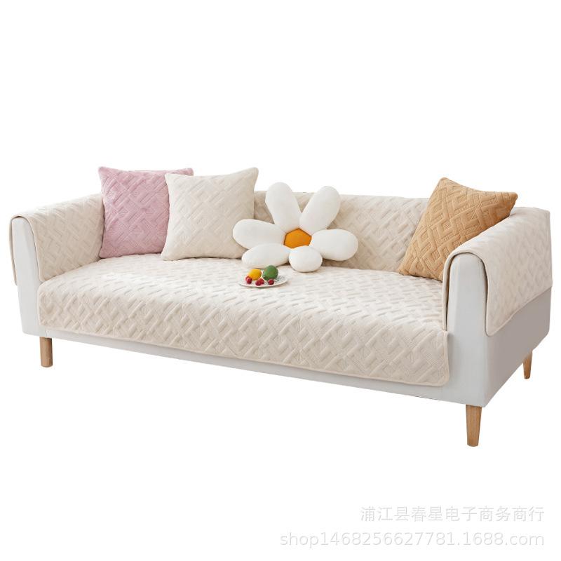 Winter New Plush Sofa Cushion Modern Simple Sofa Cover Living Room Sofa Cushion Cover Cloth