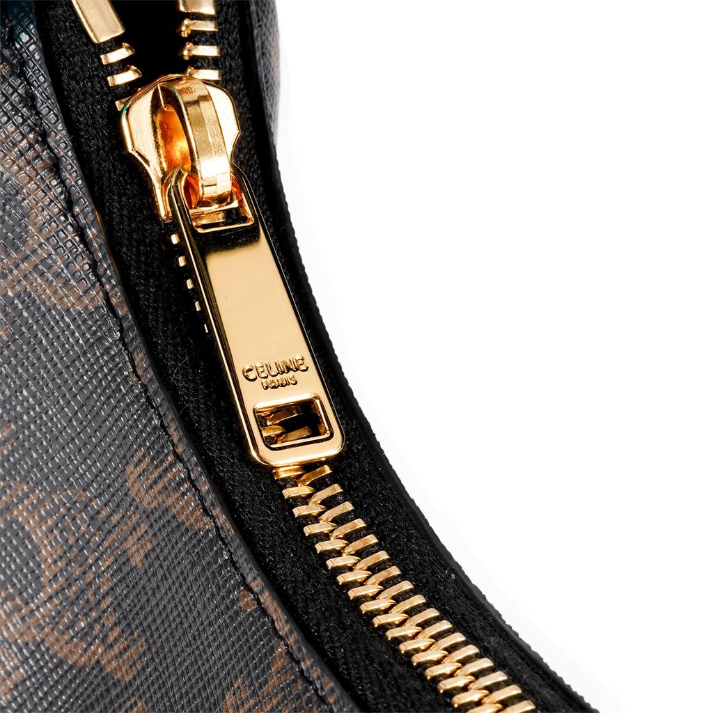Celine Ava Classic Monogram Canvas Adjustable Shoulder Strap Leather Tote Bag Small Women Handbags Brown 193952BZJ-04LU