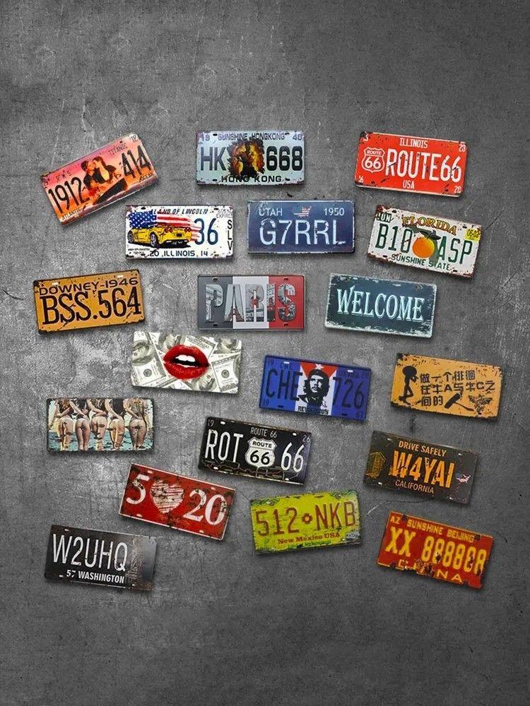 Retro Metal Tin Sign - Country License Plate for Home Bar Garage Man Cave Wall Decor