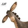 Distressed Wood Texture Figurine Rustic Donkey Figurine Vintage Farm Style Animal Statue Whimsical Tilted Unique Gifts for Friends Head Ornament