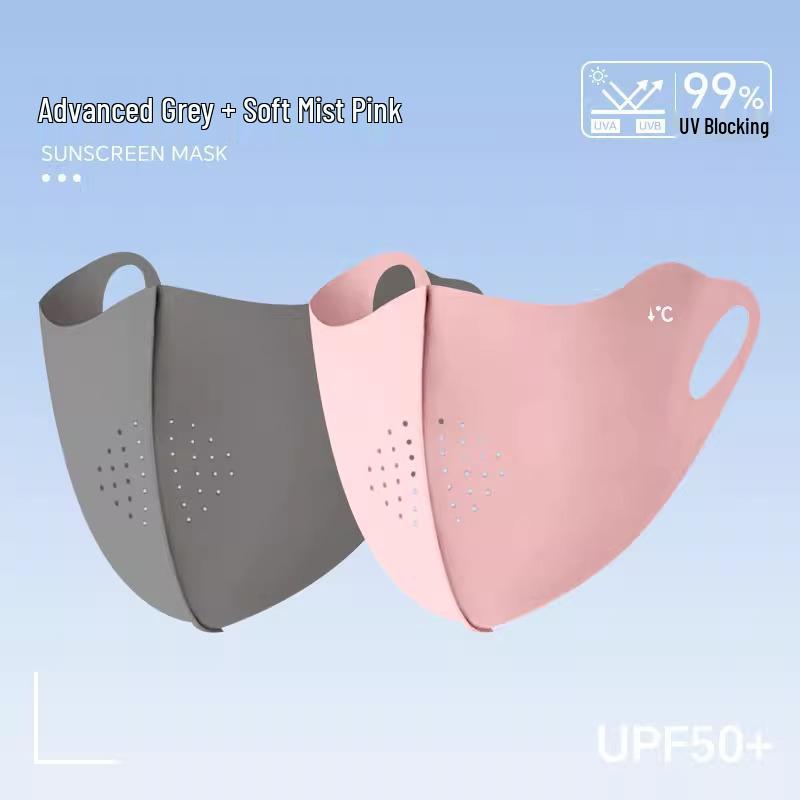Unisex Breathable Sunscreen Mask with UV Protection and Ice Silk Fabric