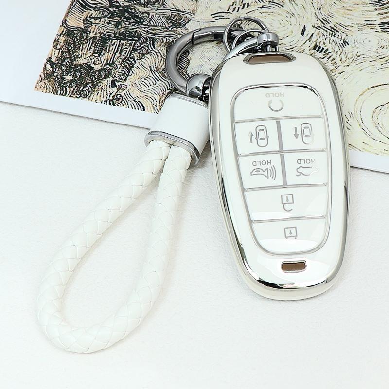 4 5 6 7 8 Buttons TPU Remote Key Shell Fob Case Cover for Hyundai 2020-2021 Sonata Nexo DN8 Santa Fe TM Tucson NX4 Staria Ioniq