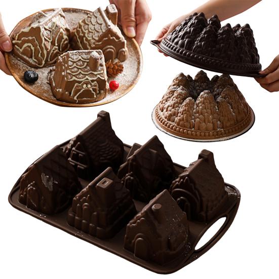 Volcano Forest Pastry Mold Silicone Cake Mold Flexible Baking Pan for DIY Cakes Chocolate Non-Stick Heat Resistant Easy Demolding Dessert Mold