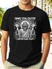 Casual Cotton T-shirt with Funny Jesus Quote "OMG You Guys! Never Said That!" - Short Sleeve Crew Neck