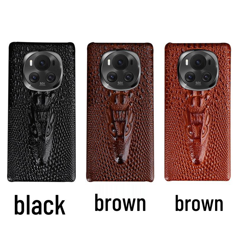 

Кожаный чехол с узором «Голова дракона из коровьей кожи» Honor Magic6Pro для максимальной защиты Honor Magic6 Ultimate чёрный