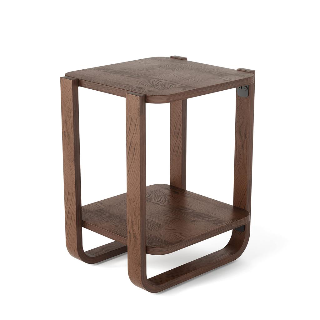 Umbra BELLWOOD Wooden Side Table in Aged 42cm Wide x 38cm Deep x 53cm High Two-Tier Walnut, (Product Code 21017426746)