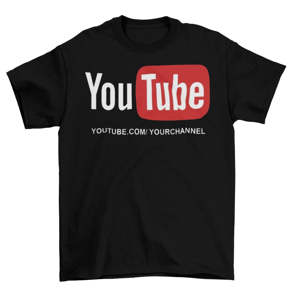Customized YouTube Channel URL T-Shirt Unisex Adult Funny Sizes Personalized New
