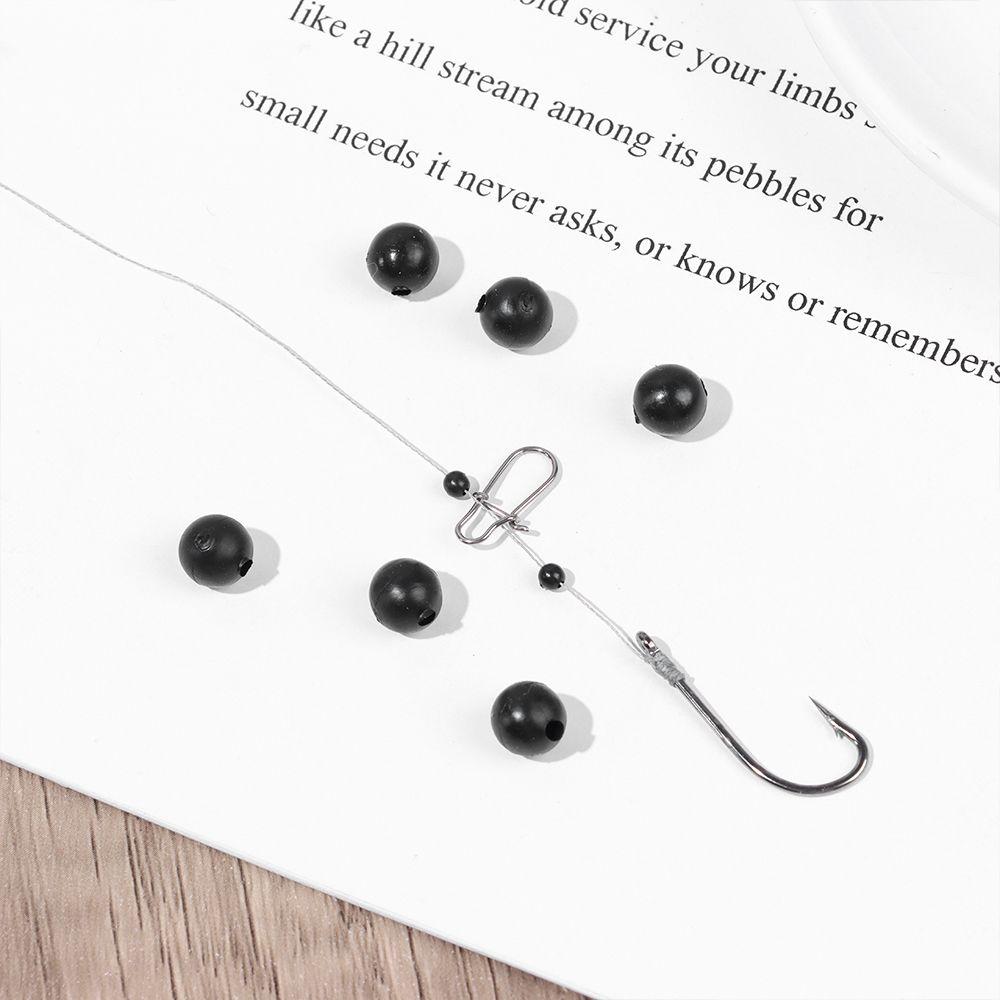 100PCS/Bag Plastic Fishing Floats Beads Soft and Hard Bean Black 3mm-12mm Round Stoppers High Quality Night Sea