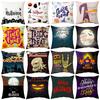Cushion Pillow Halloween Print Pillow Cover Cushion Peach Skin Short Plush Cushion