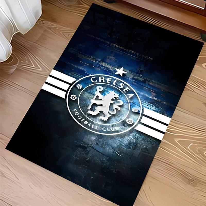 1pc Chelsea FC logo Print Area Rug - Soft,Washable Non-Slip Indoor Mat for Office Chairs,Living Room,Home Office Decorative Rug