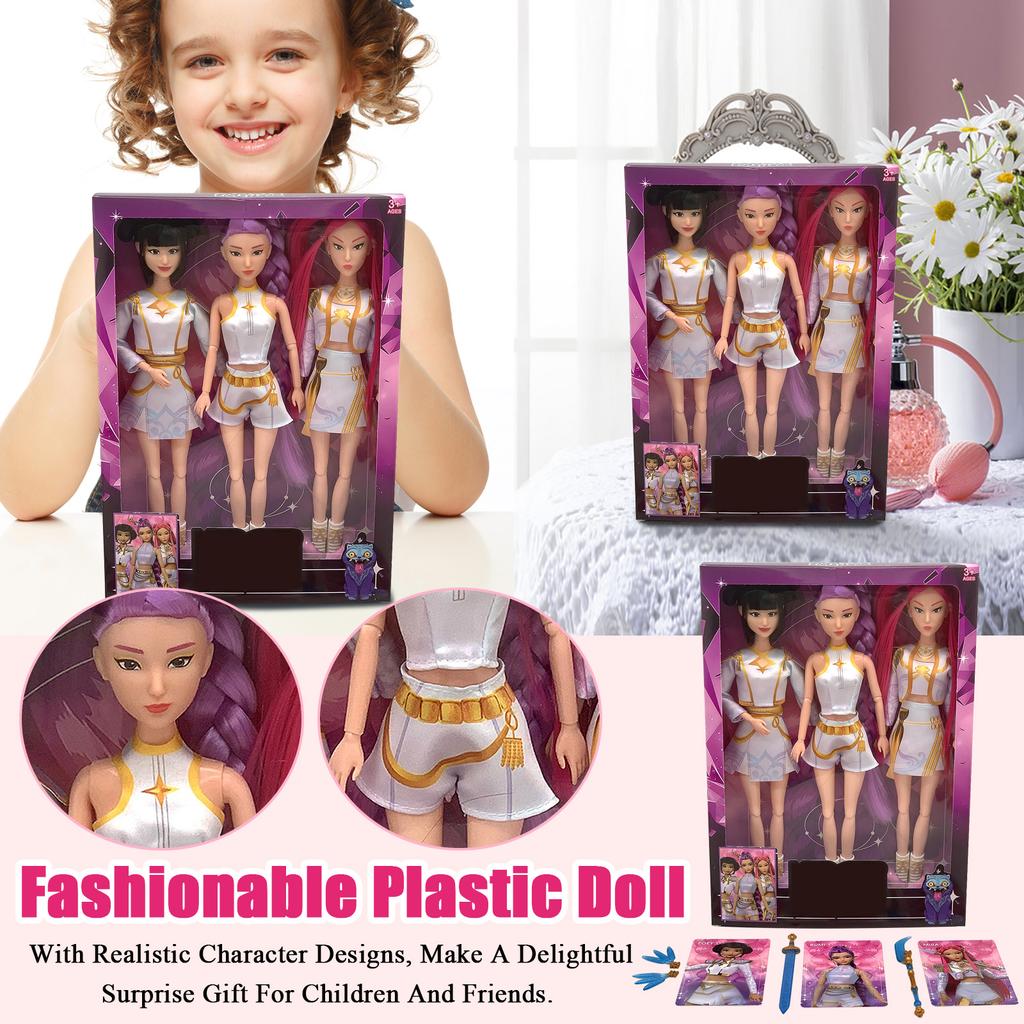 Modische Plastikpuppenfiguren-Sammlung mit einzigartigen, stilvollen Outfits und farbenfrohen Frisuren. Perfektes Geschenk für Kinder zum und Kreativsein mit Musik.