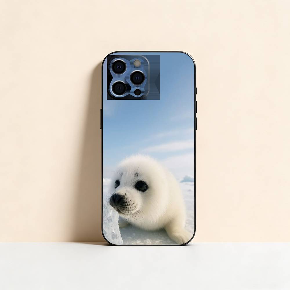 Sleepy Sea Lion Phone Case For iPhone 17,16,15,14,13,12,11 Plus,Pro Max,XS,Soft Silicone Black Cover iPhone16plus