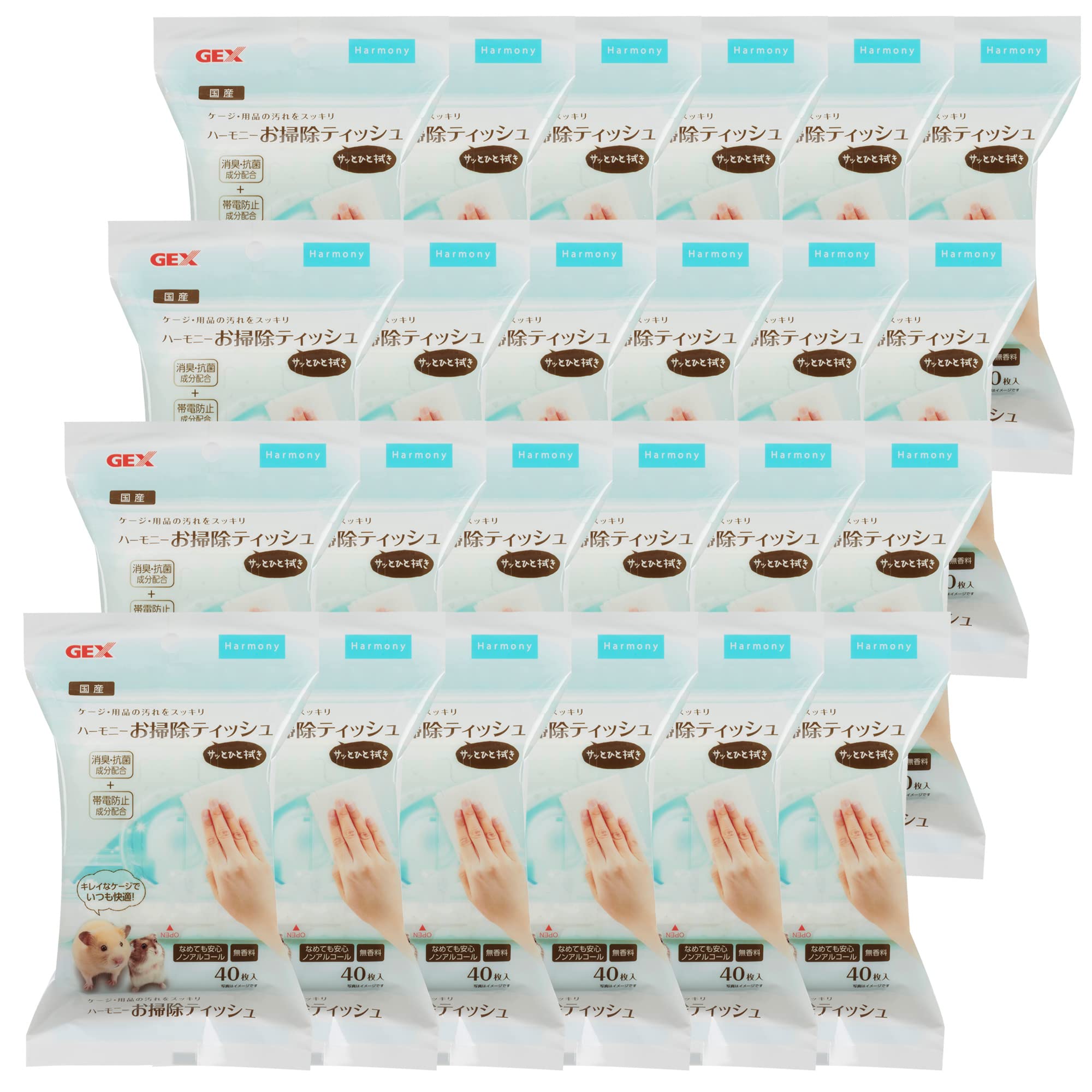 

Gex Harmony Cleaning Contains Antibacterial and Antistatic For Hamsters and Small 40 Pieces x 24 Piece Set Tissue, Deodorizing, Ingredients, Animals,
