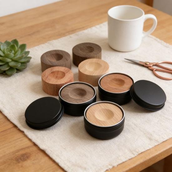 Wood Essential Oil Diffuser with Box Small Passive Aromatherapy Diffuser Portable Air Freshener for Car Living Room Office