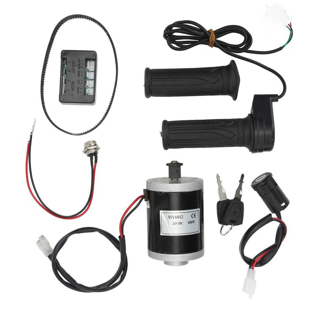24V 100W Electric Motor Kit Synchronous Gear Motor with Controller Charger Lock for Electric Scooters Bikes Tricycles