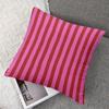 Rosa & Röda Randiga fyrkantiga Jacquard Kuddfodral för Soffa Kontor Midjekudde Fodral Heminredning Kuddfodral