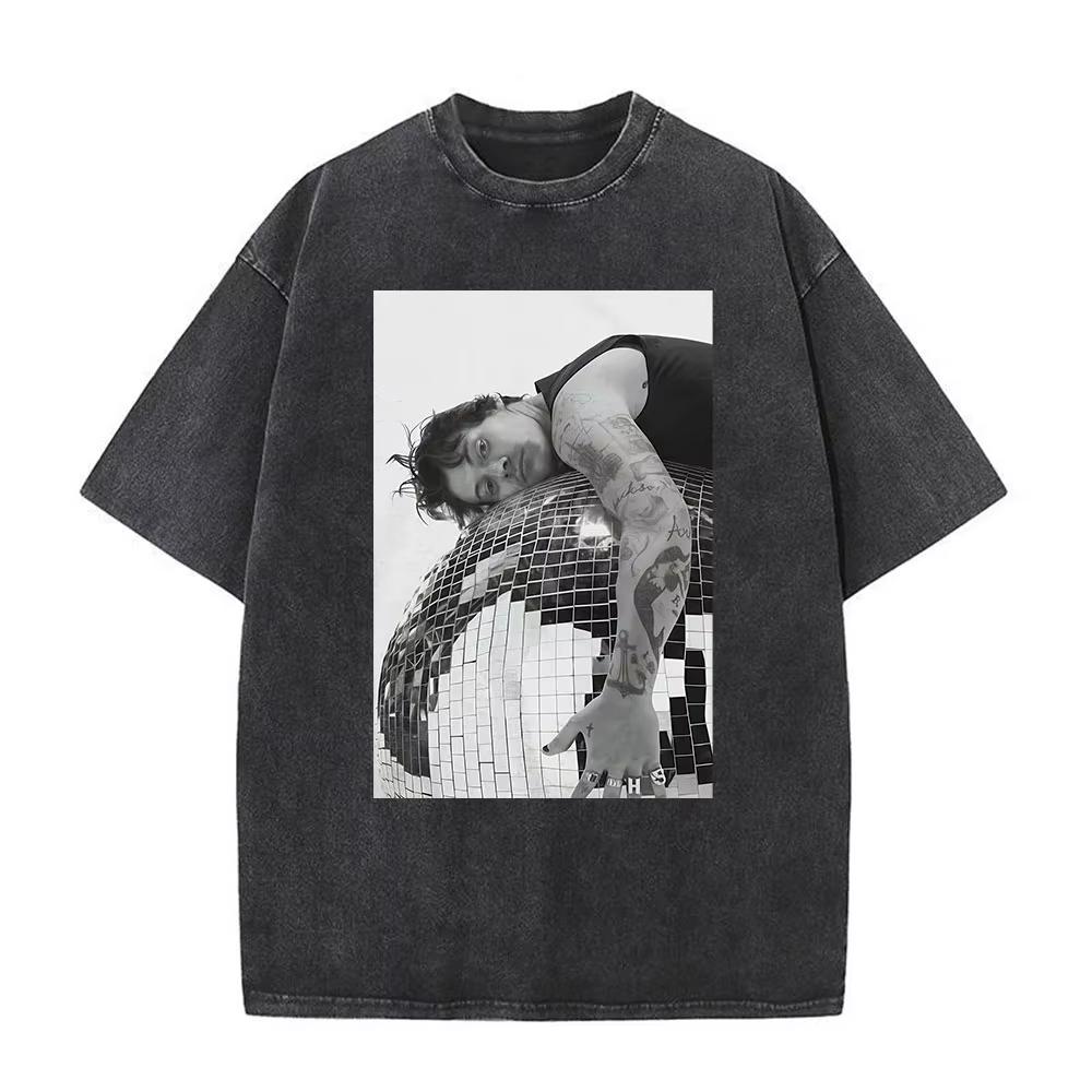 Kuss All The Time Disco Gelegentlich Album Vintage Gewaschen T-Shirts Herren Damen Kleidung Mode Hip Hop Kurze Ärmel T-Shirt