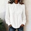 Women's Fashion Color Long Puff Sleeve Stand Collar Pullover Top for Everyday Wear