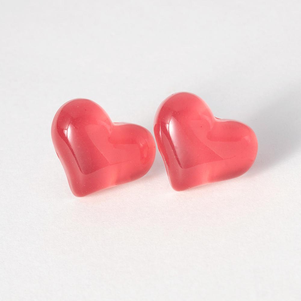 Pinkdudu Jelly Color Love Stud Earrings Resin Fashion Sweet Gentle All-match Summer Creative Series Earrings for Women Jewelry Gifts PD1264