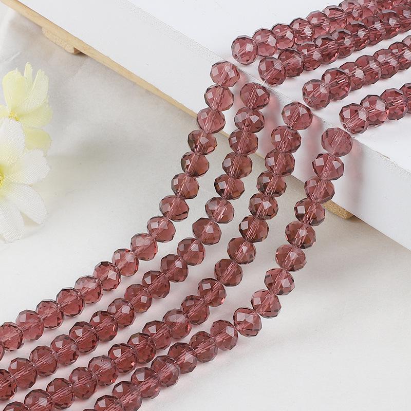 8mm Faceted Glass Crystal Flat Beads - Handmade DIY Bracelet Jewelry Accessories