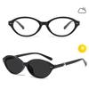 Photochromic Day Night Sunglasses Blue Light Blocking Glasses for Women and Men Retro Oval Clear Glasses Frame Photochromic Lens