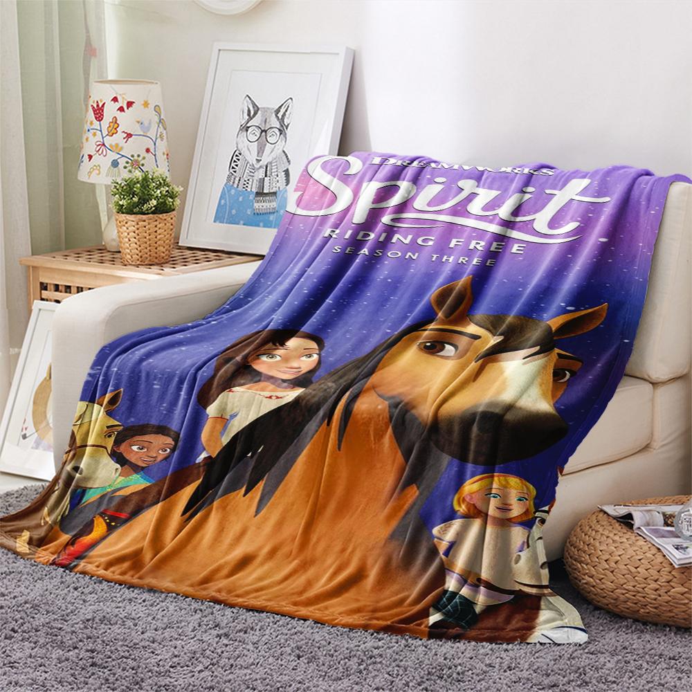 1PC Spirit Untamed Print Flannel Blanket, High quality Comfortable for All Seasons, Home Decor, Warmth and Comfort, Perfect for Christmas Gifts174