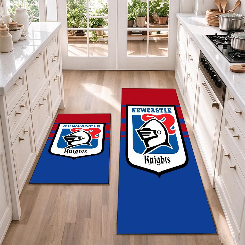 Newcastle Knights Flannel Kitchen Floor Mat – Non-Slip, Absorbent and Easy to Clean Suitable for Kitchens, Entryways Bedroomsand Bathrooms