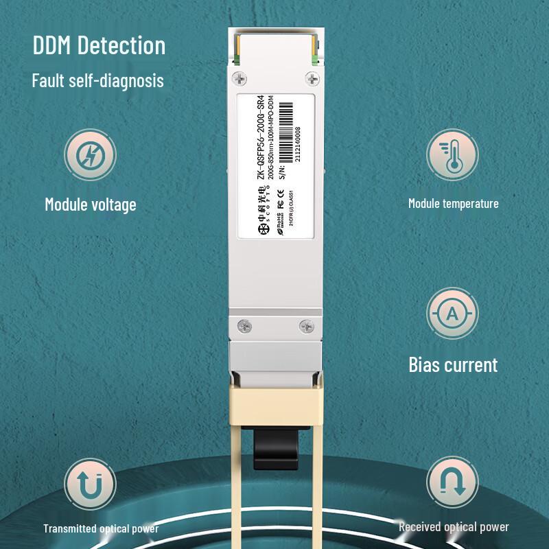 Zhongke Optoelectronics 200G QSFP56 SR4 Multimode Optical Module