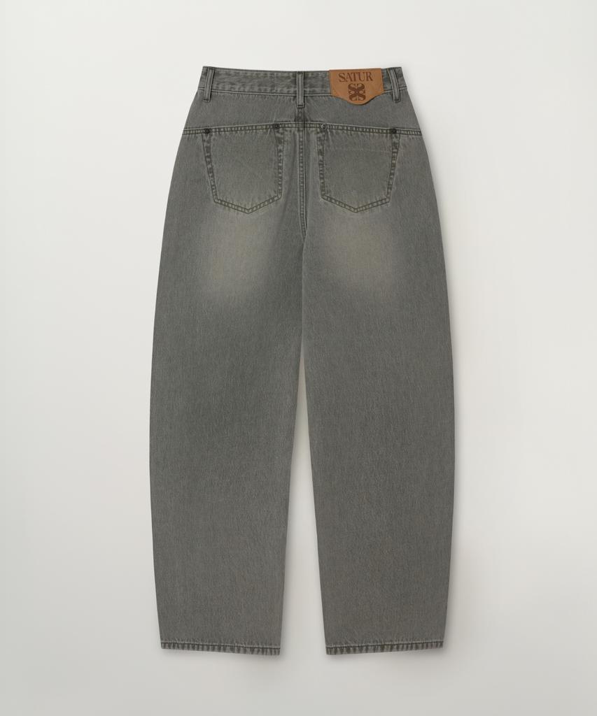 Seteo (W) Round Collar Denim Pants Khaki
