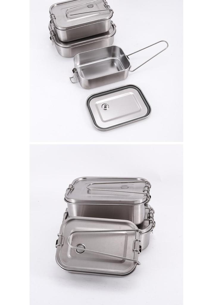 304 Stainless Steel Leak-proof Compartment Lunch Box: Portable, Multi-purpose, Square, Ideal for Students & Office Workers