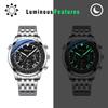 Men's Stainless Steel Watch with Calendar, Analog Display, 3ATM Water Resistance, Small Seconds, Luminous Quartz Movement, Silver, Fashion Accessory