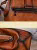 Johnature Vintage Handmade Embossed Handbag Versatile Leather Women Bag Large Capacity Shoulder & Crossbody Bags