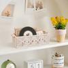 Decorative Macrame Organizer Box Grid Designed Woven Storage Basket Hand Woven Storage Box  Desktop