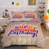 Happy Birthday Gift Bedding Set Party Festival Duvet Cover KingQueen For Kids Boys Girls Cartoon Polyester Quilt Cover