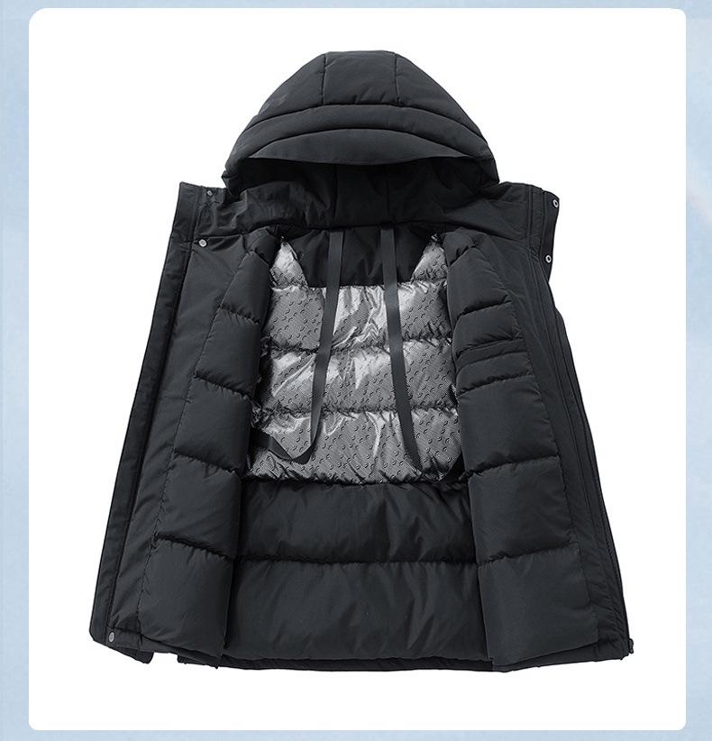 Męska wysokiej jakości krótka kurtka puchowa z kapturem - Niestandardowa modna marka, pogrubiona i luźny krój