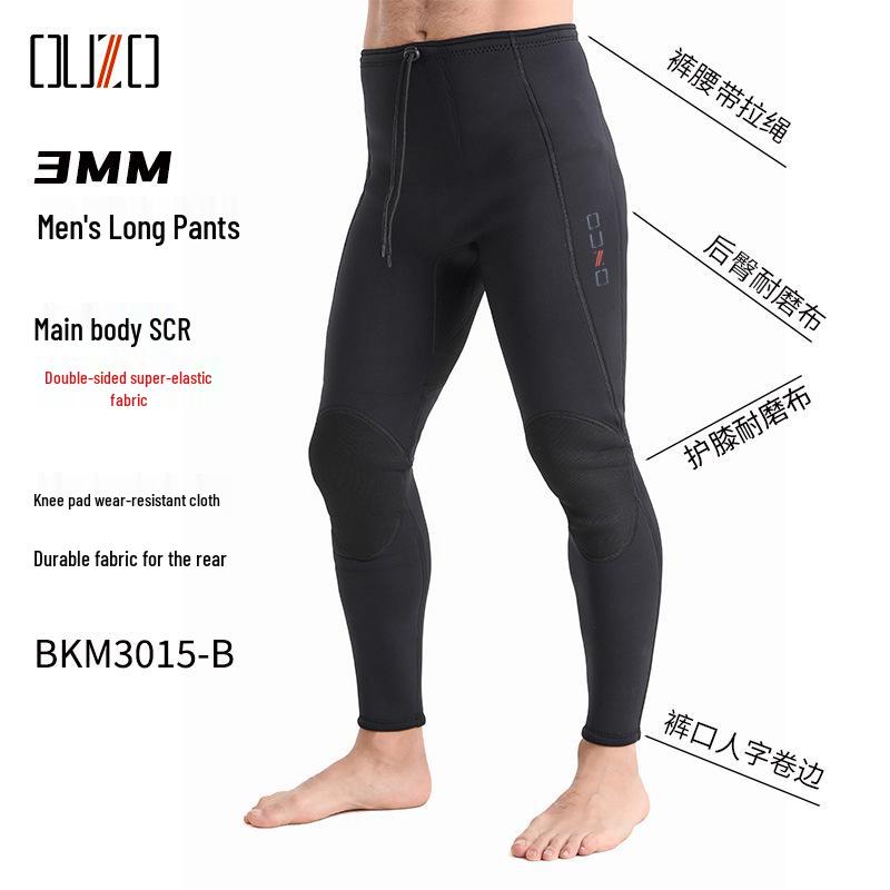OUZO 3mm Unisex Two-Piece Wetsuit for Diving, Snorkeling, Surfing, and Winter Swimming – Cold Protection and Warmth Top and Pants.