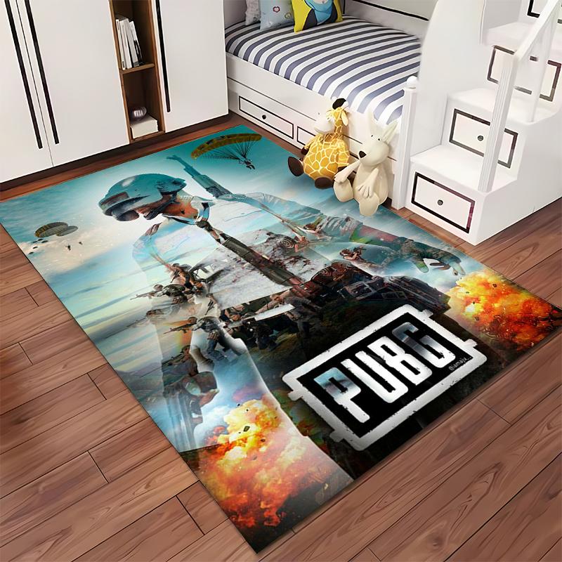 PUBG Design Carpet for Living Room with Battle Style Theme Suitable for use as an anti-slip for living room bedroom sofas