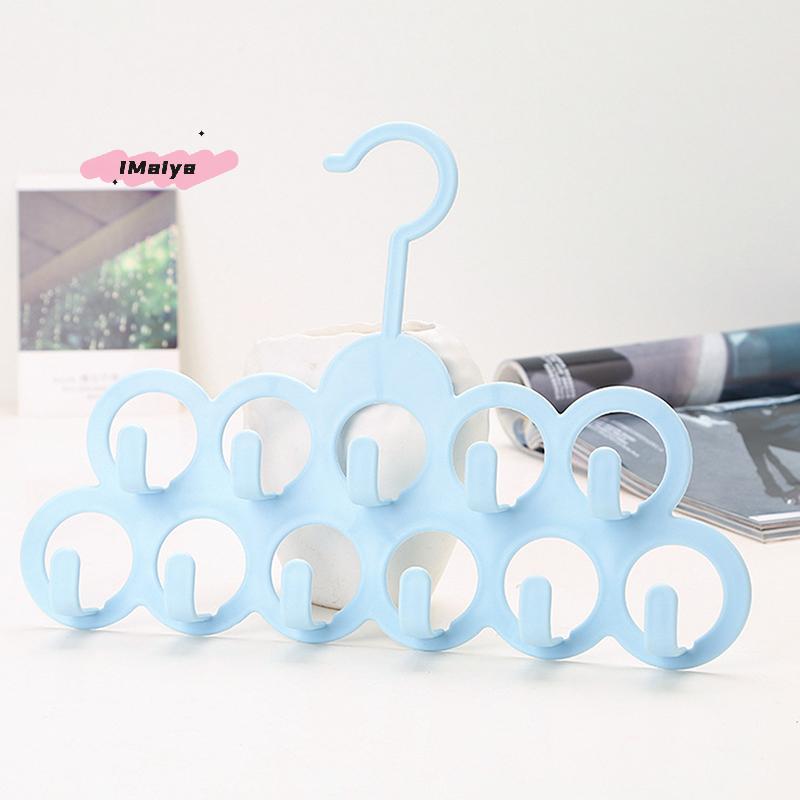 M-11-Hole Bathroom Storage Rack Plastic Hanger Organizer Space Saving Closet for Scarves Belts Ties Hats Towels Bags Purse Dorm