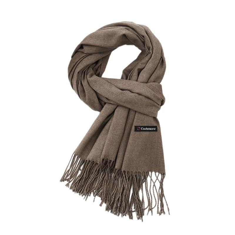Cotton Solid Color Scarf for Women Winter Warm Wool Cashmere Scarf Autumn and Winter Women's Shawl Scarf Korean Style Atmosphere
